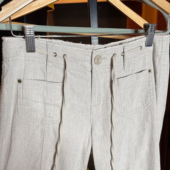INC International Concepts Beige Linen Blend Drawstring Pants Size 2 - Picture 4 of 9